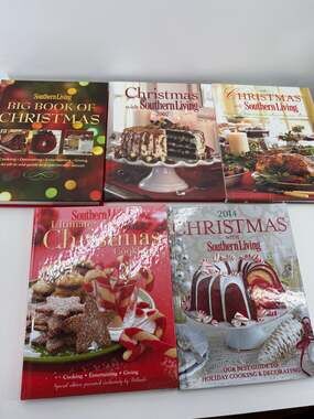 Southern Living Christmas Cookbooks Lot 5 Holiday Recipes Cooking Decorating